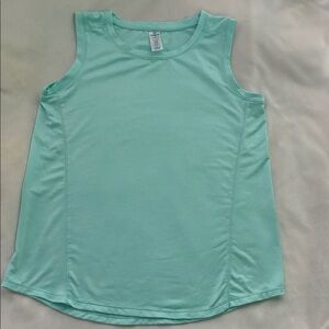 90 Degree By Reflex Girls Size Large 12 Light Teal Blue Mesh Sleeveless Top